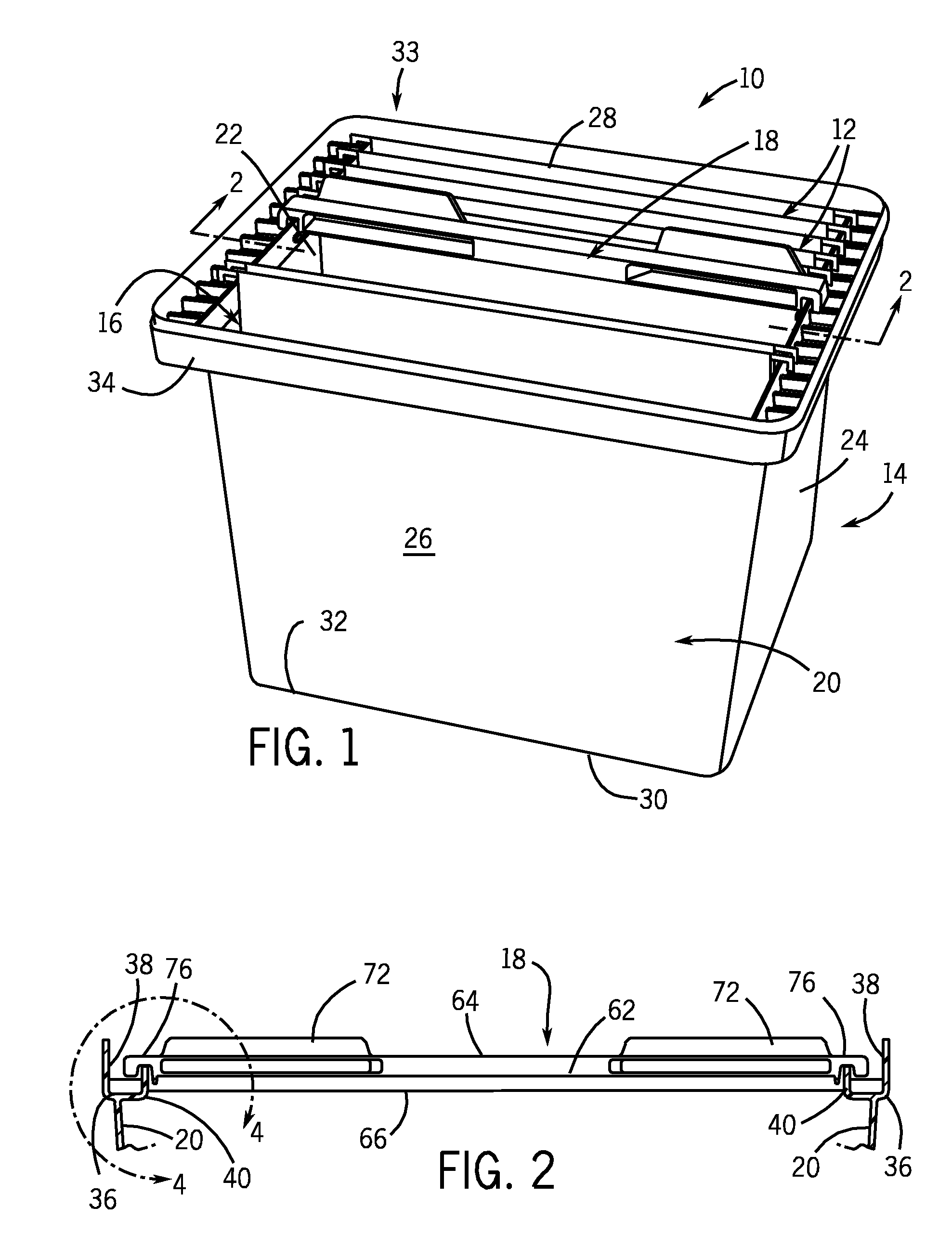 File organizer with divider bar