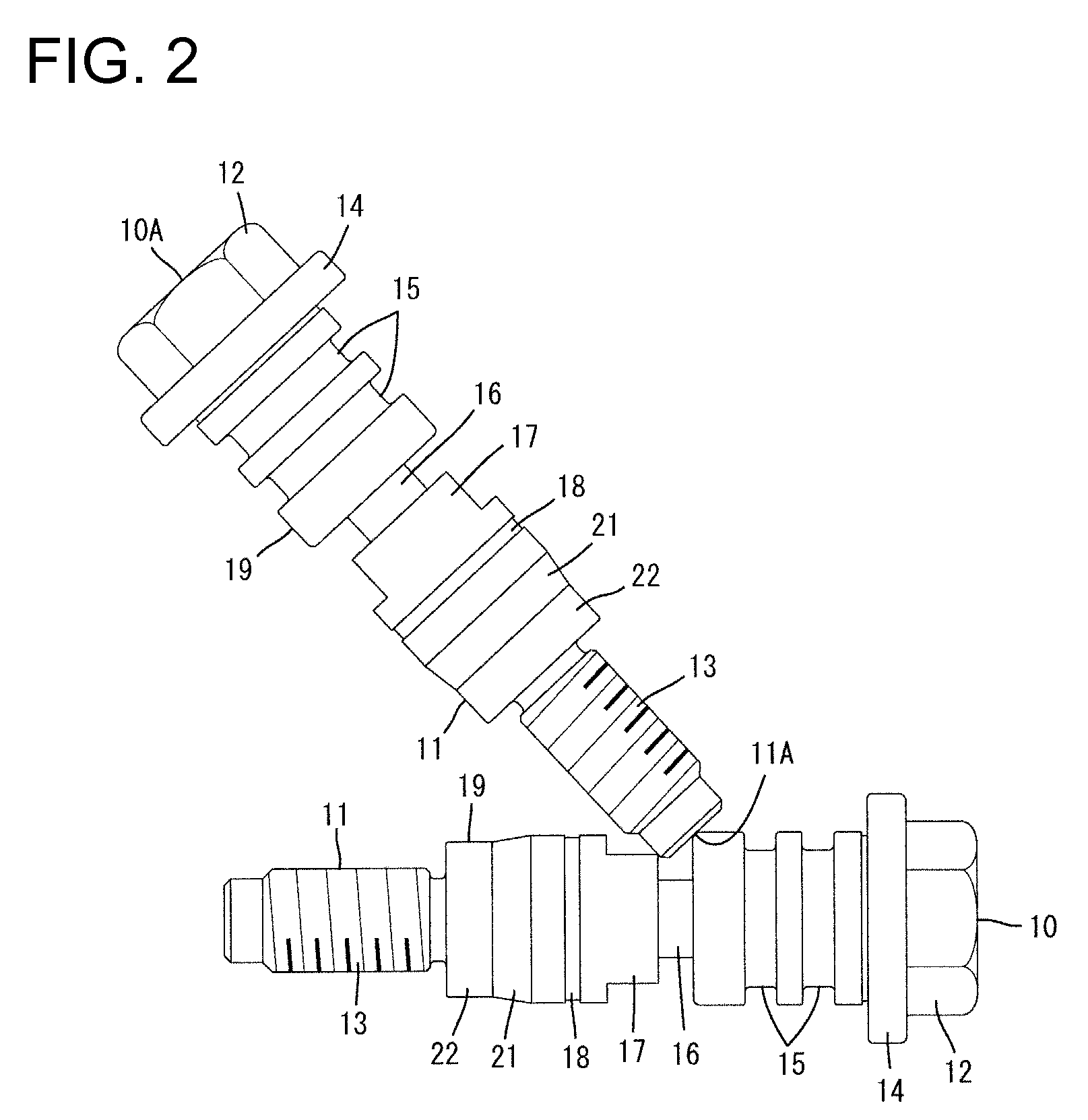 Connector connecting bolt, connector and connector assembly