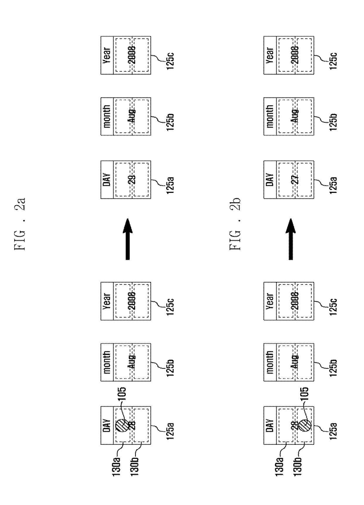 Electronic device having touch screen and method for changing data displayed on the touch screen