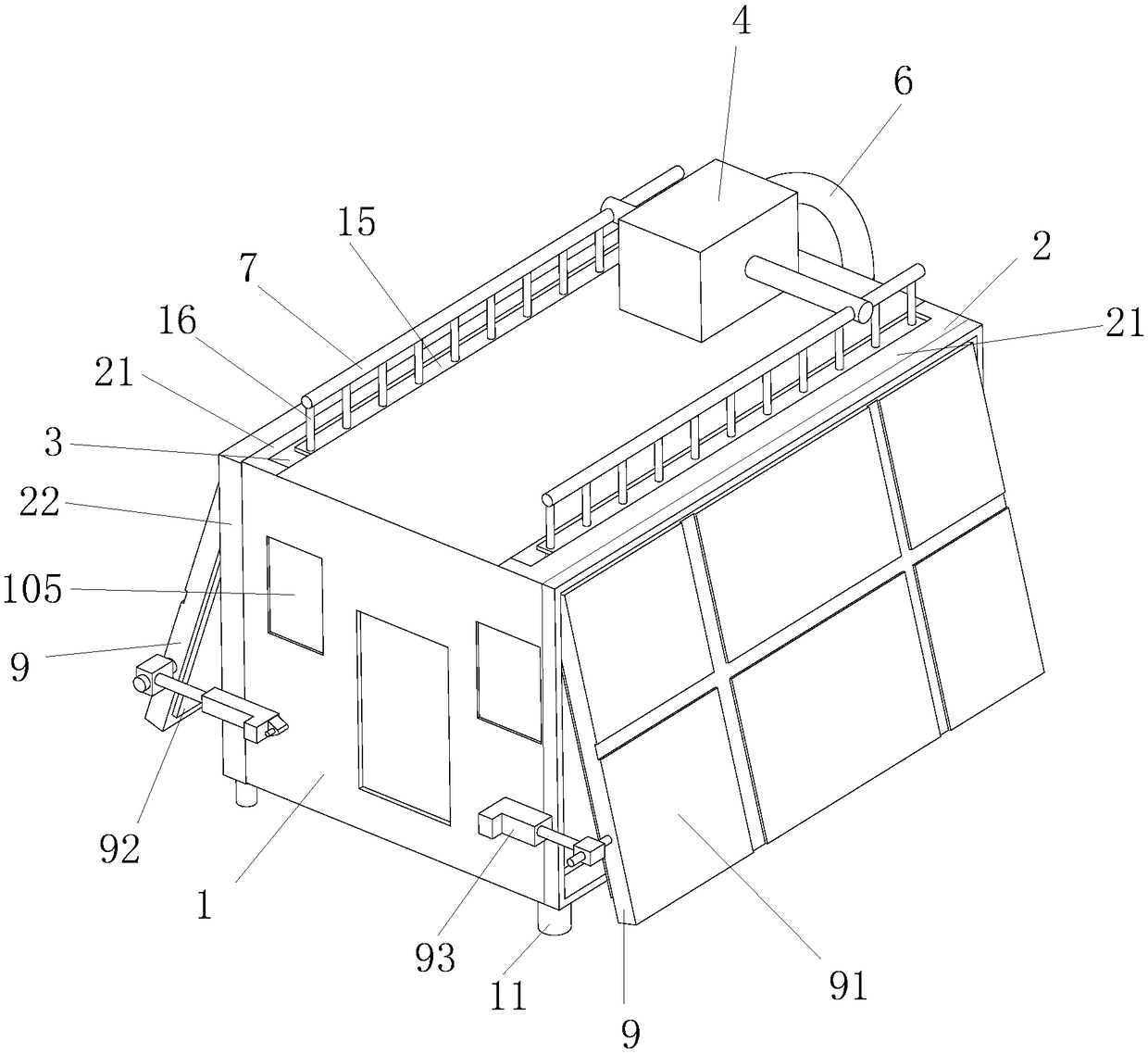 A container house with energy-saving and thermal insulation functions