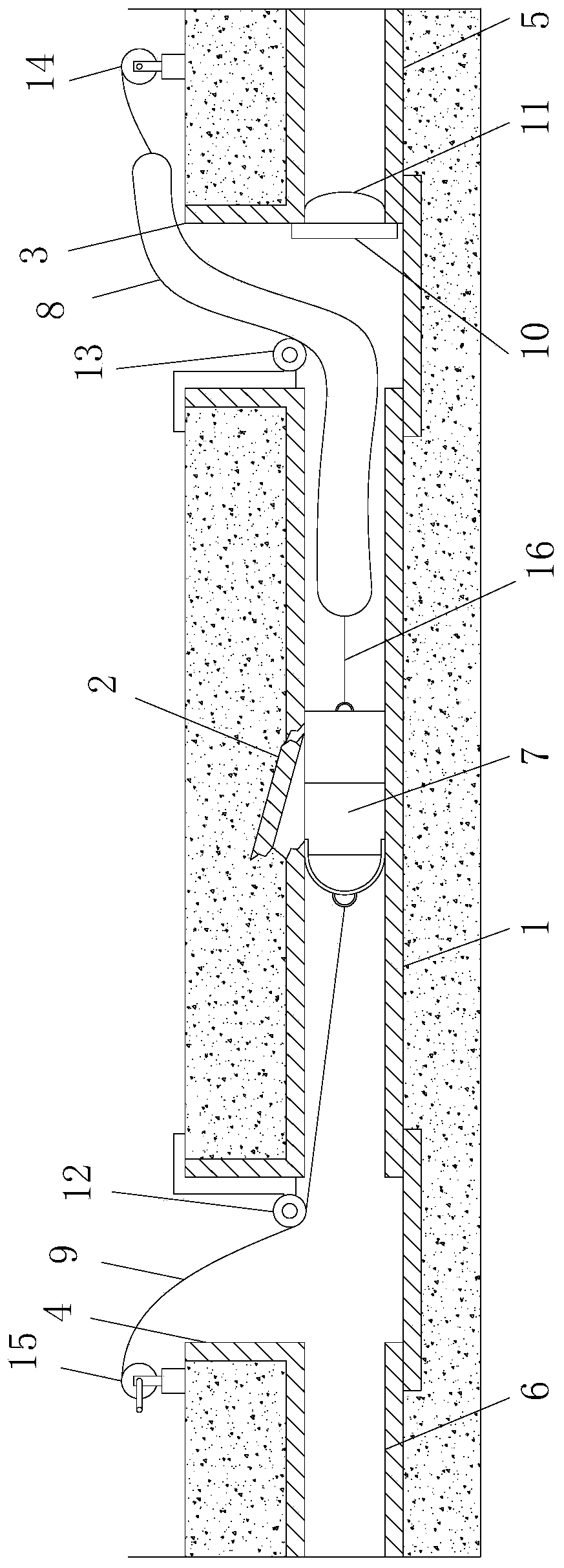 Underground traction type trenchless pipeline repair method