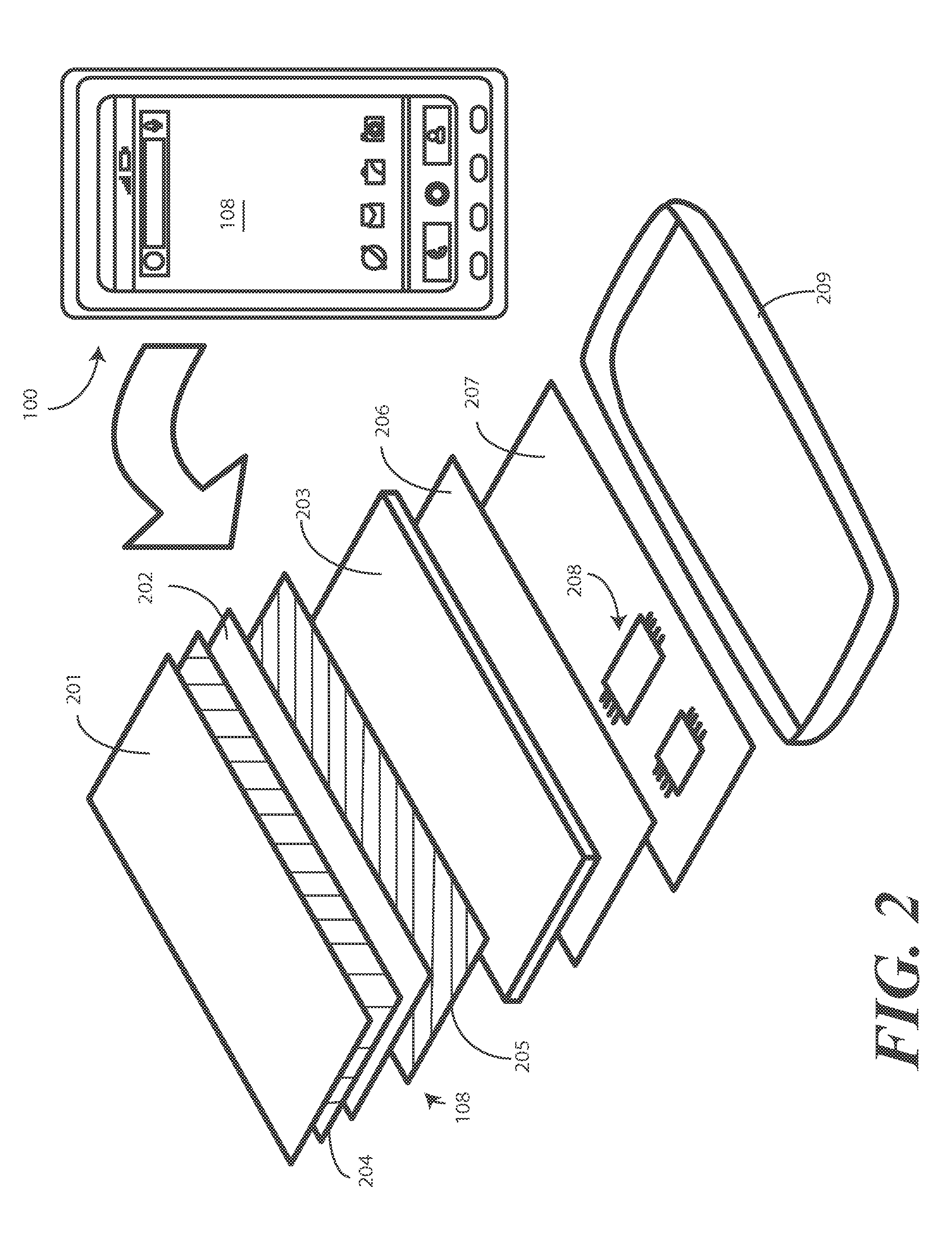 Method and device for detecting display damage and reconfiguring presentation data and actuation elements