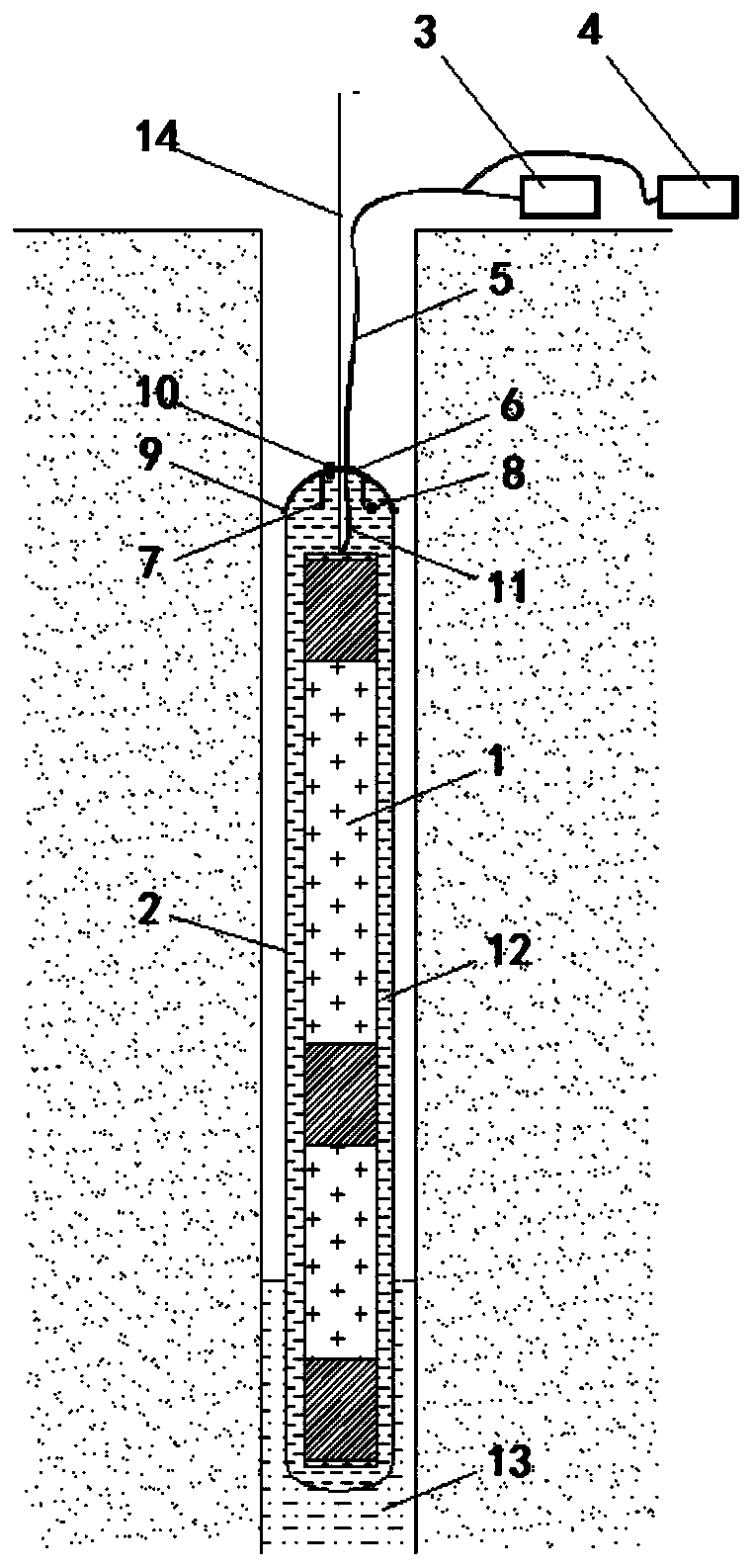 Anti-freezing device for water coupling probe in hole in alpine region