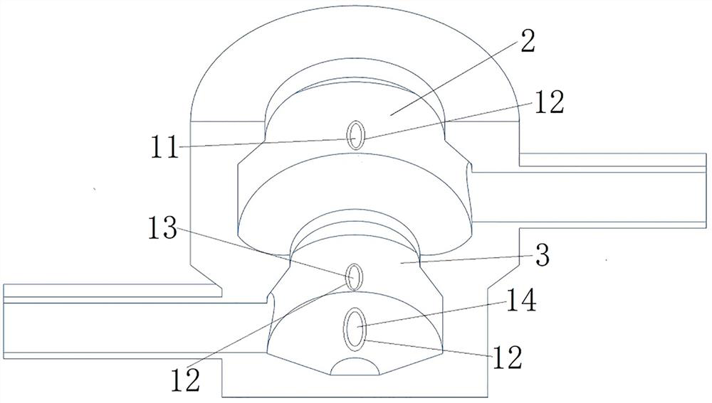 High-pressure main steam combined valve capable of locally reducing stress and stress analysis method