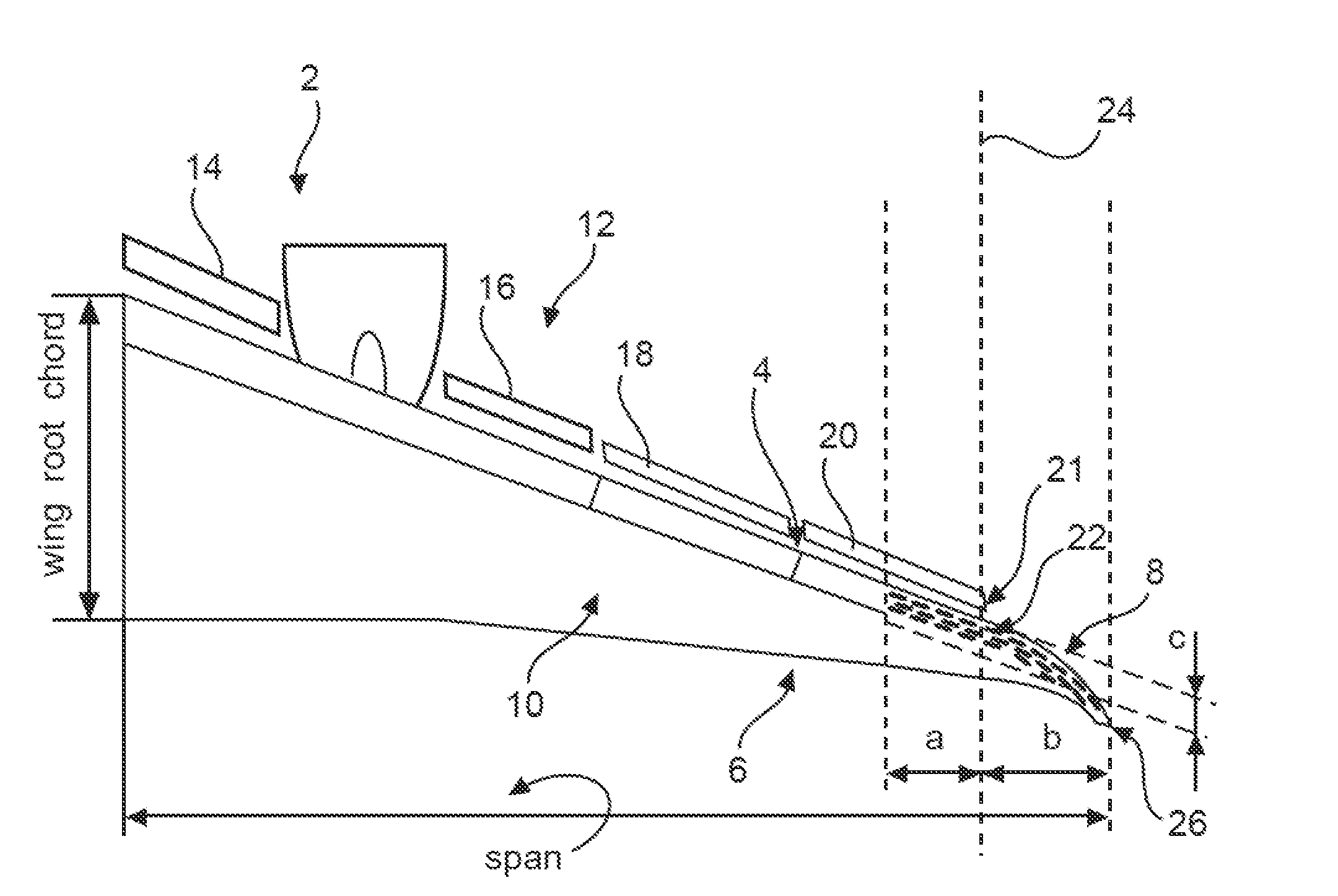 Wing for an aircraft, aircraft and method for reducing aerodynamic drag and improving maximum lift