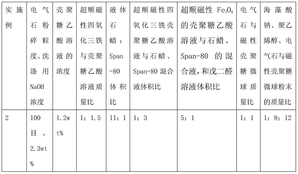 Preparation method of tourmaline/magnetic chitosan microsphere treatment agent