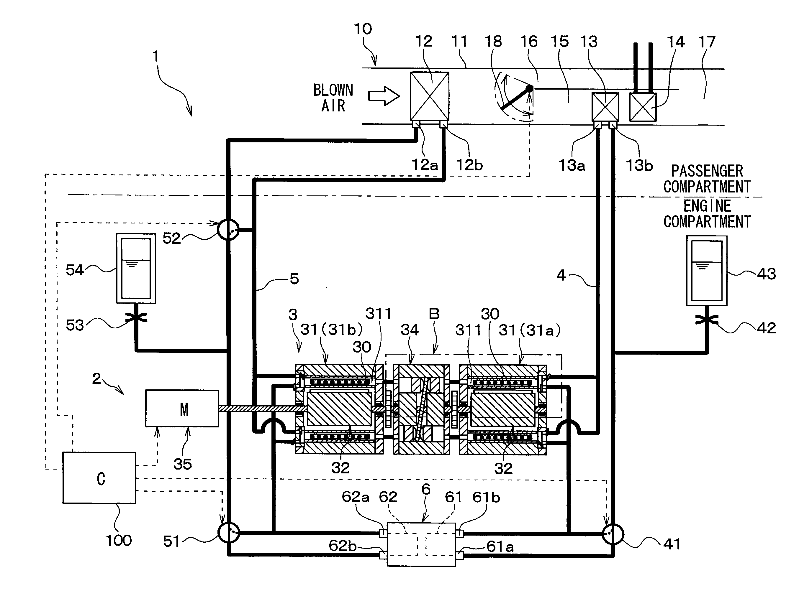 Magnetic refrigeration system and vehicle air conditioning device