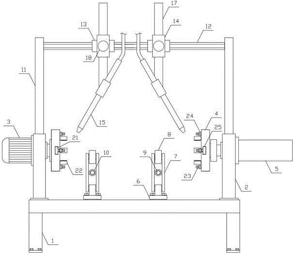 Round tube welding device