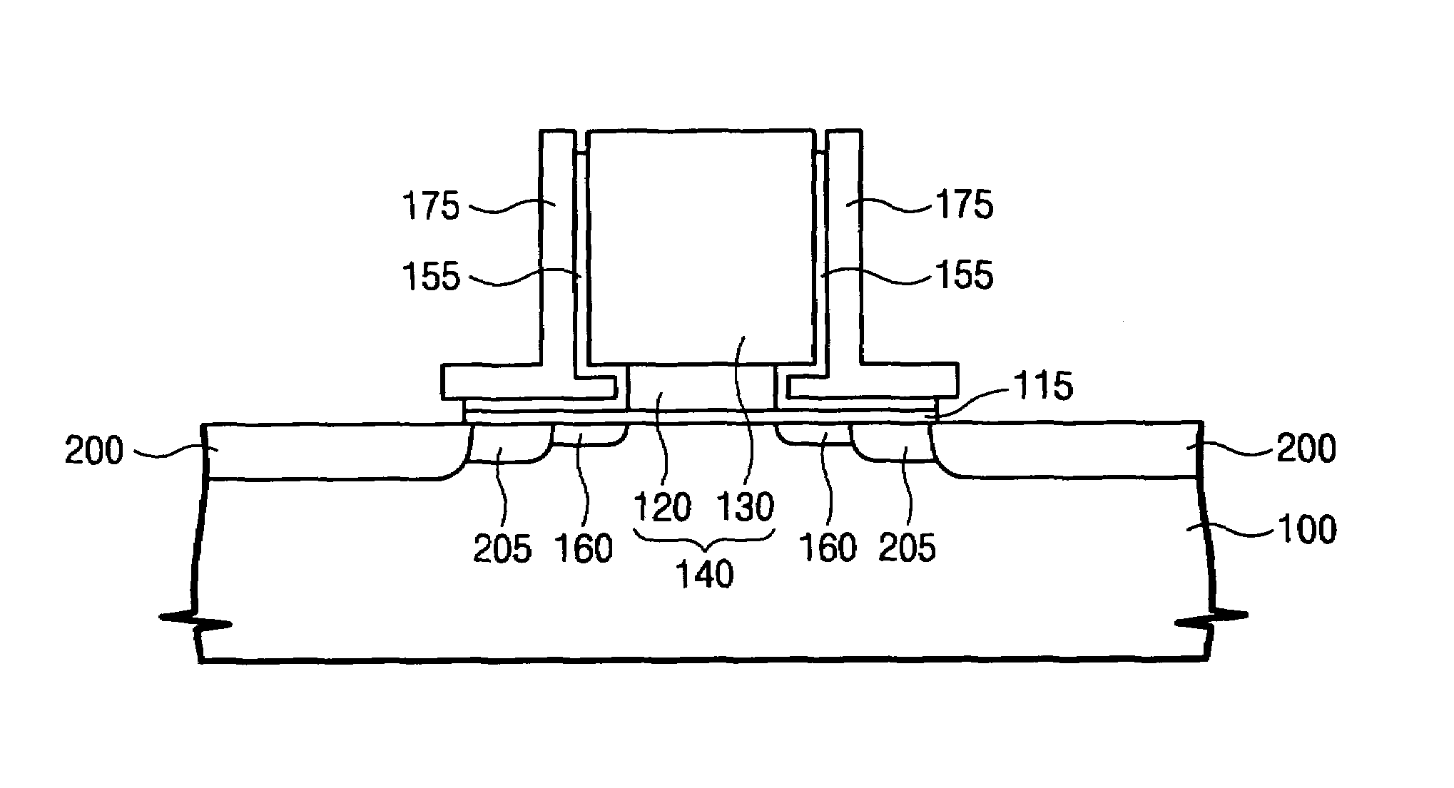 MOS transistor having a T-shaped gate electrode