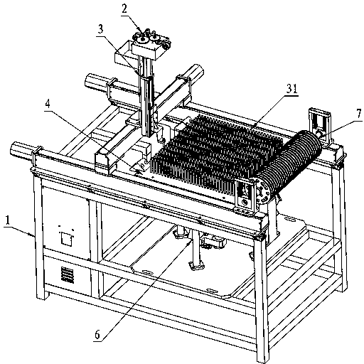 Metal rubber work blank laying device