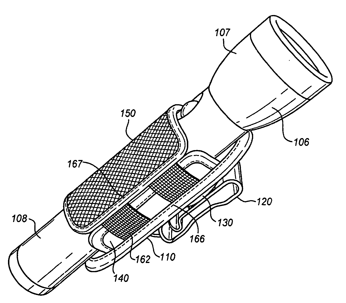 Self-adjusting holster particularly adapted for holding implements of a wide range of sizes