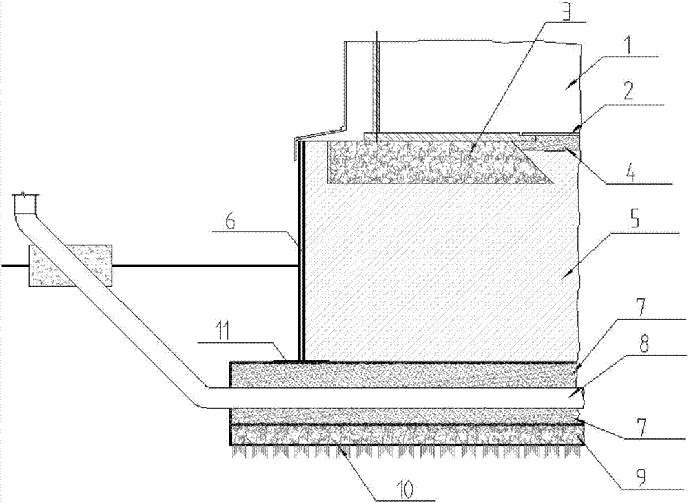 Molten salt storage tank insulation structure foundation