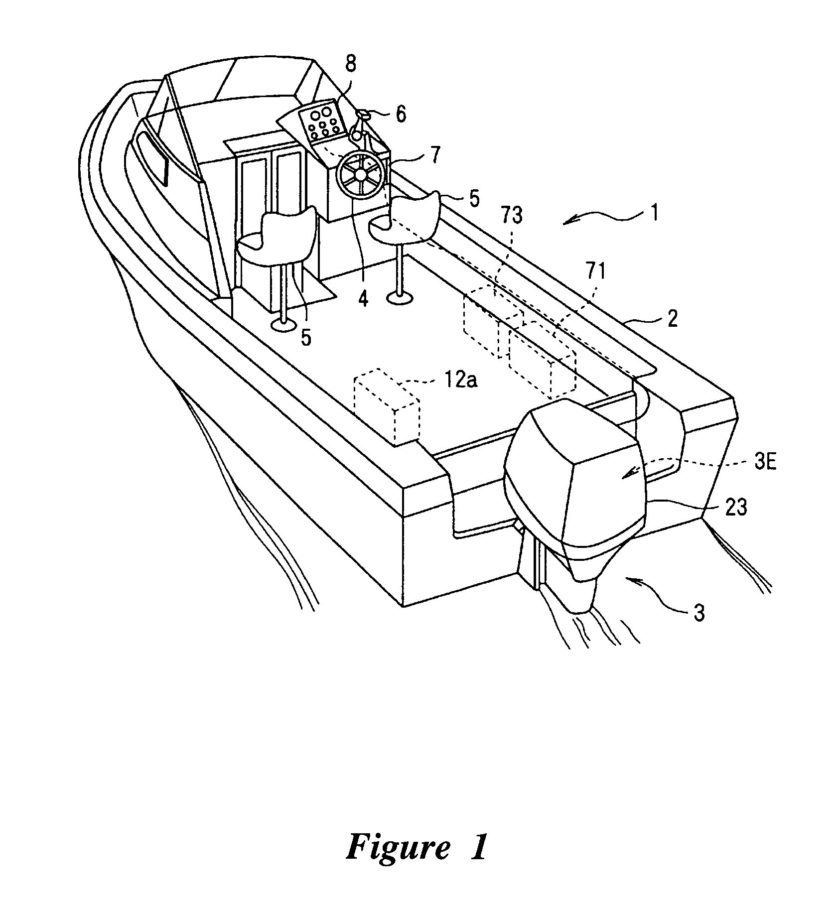 Control device for engine of boat