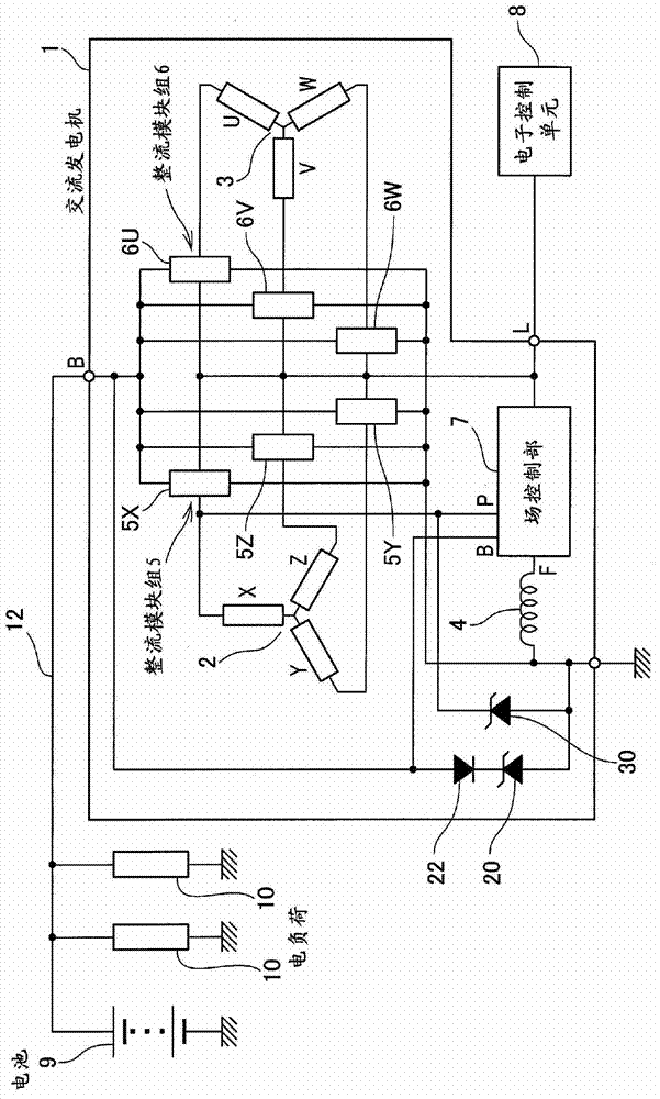 Electric rotary machine for motor vehicle