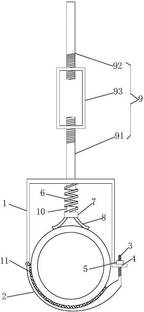 Pipeline hanging bracket with adjusting function