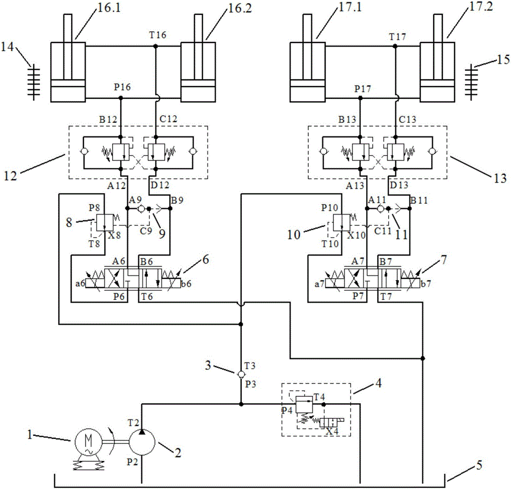 TBM vertical steering hydraulic system based on pressure compensation