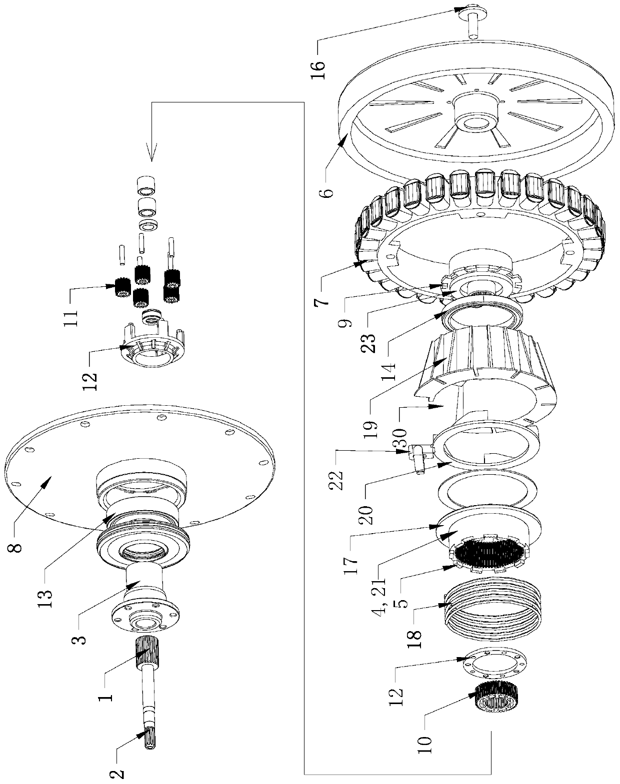 A deceleration clutch and washing machine