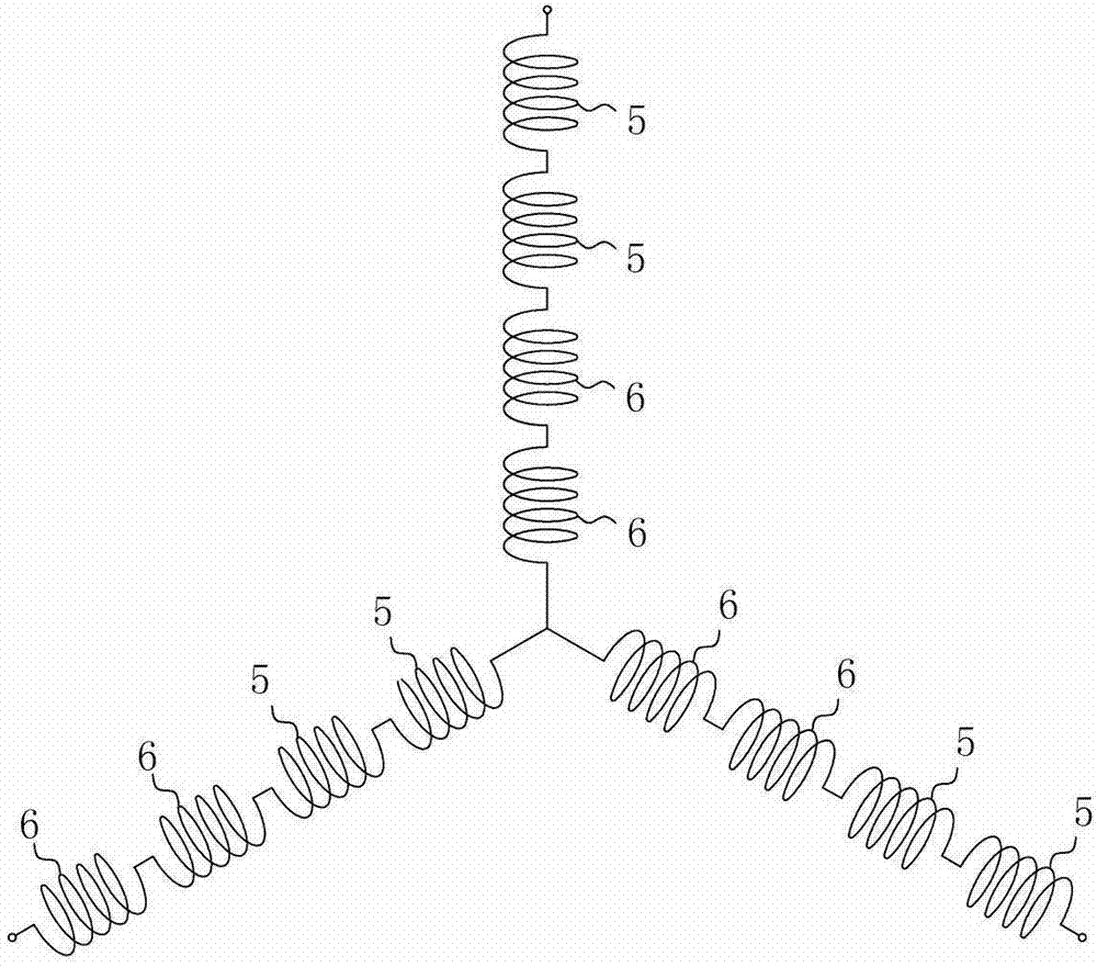 Stator winding configuration of three-phase electric motor