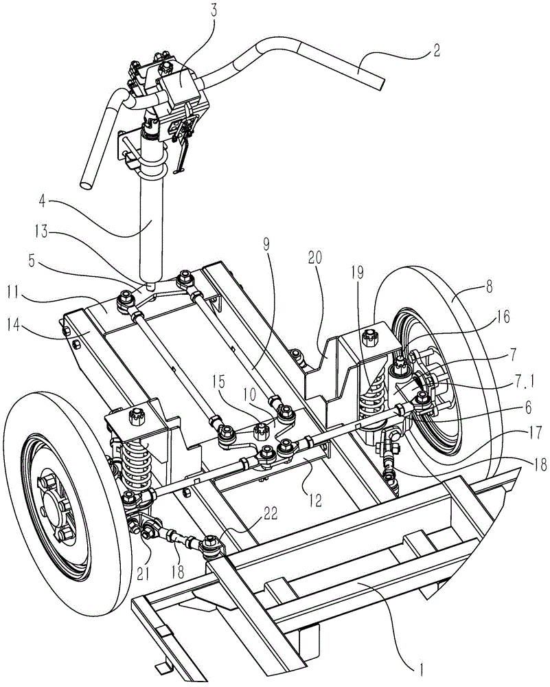 Car front-wheel suspension steering mechanism