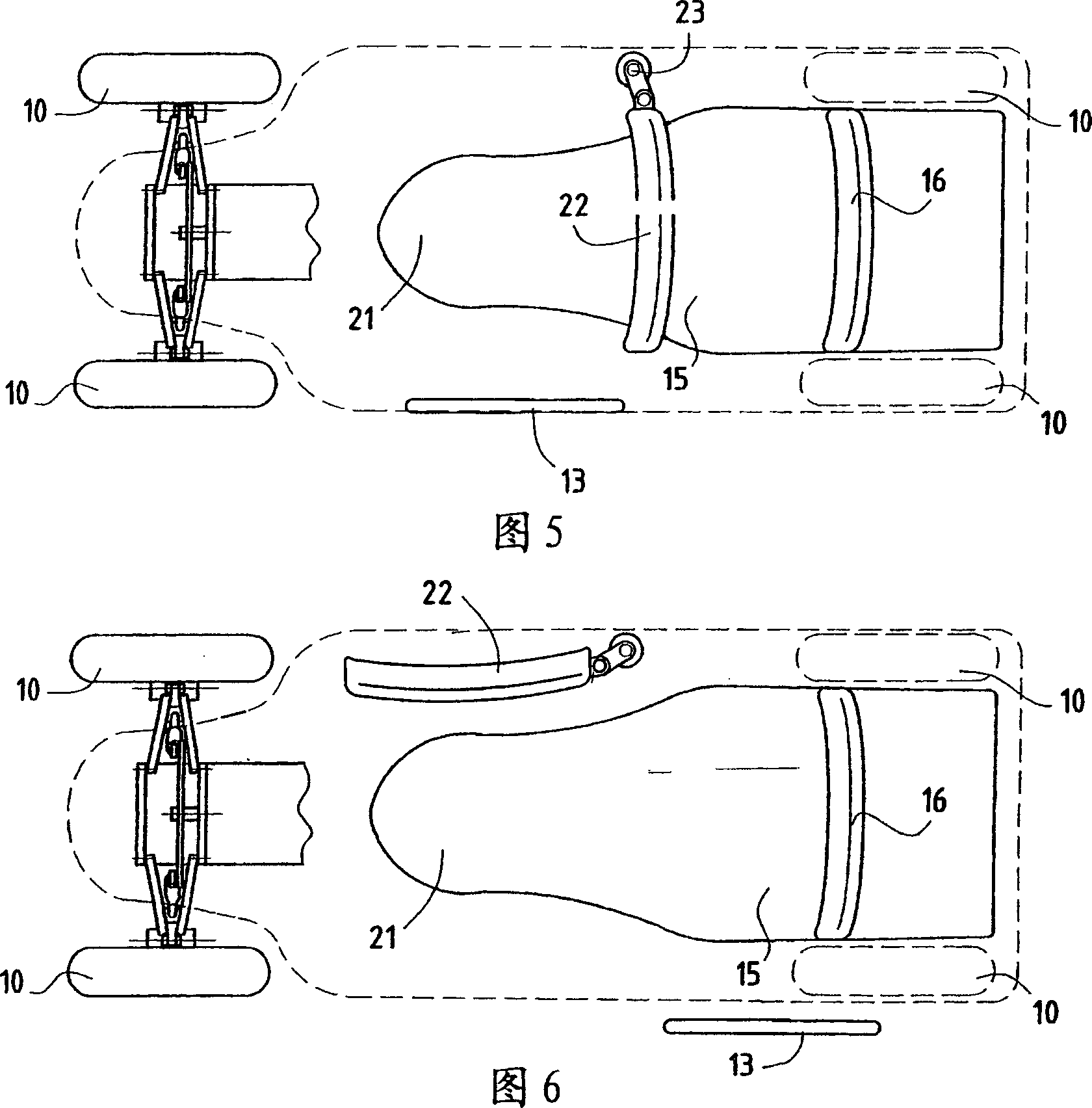 Motor vehicle with limited angle of inclination