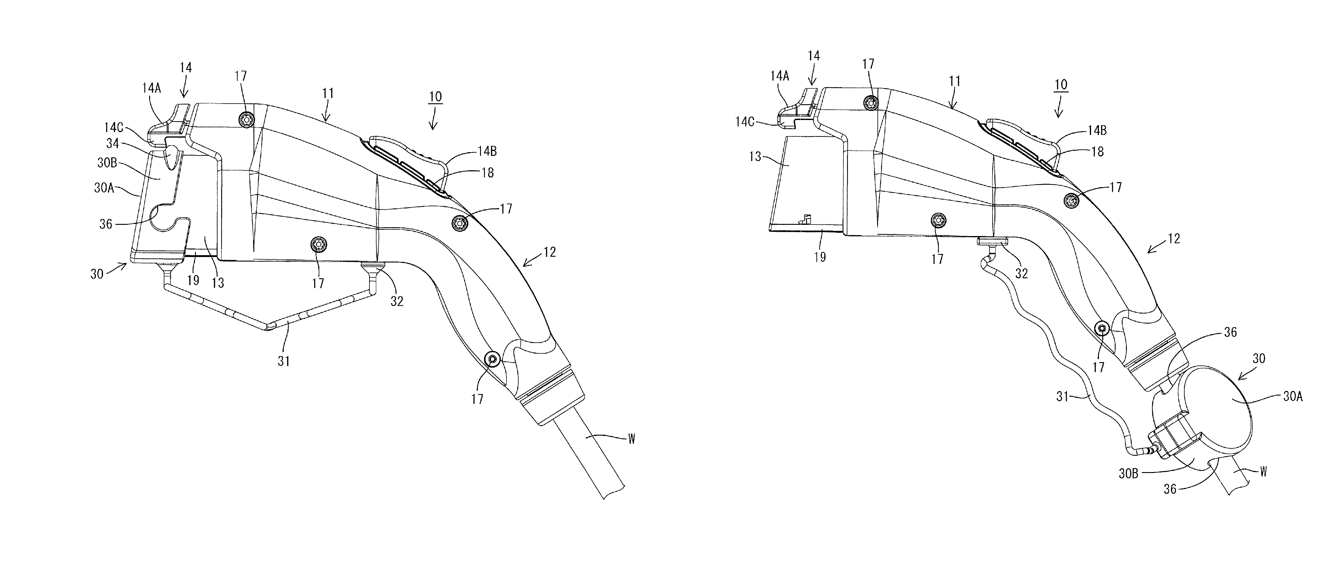 Charging connector and method of mounting it