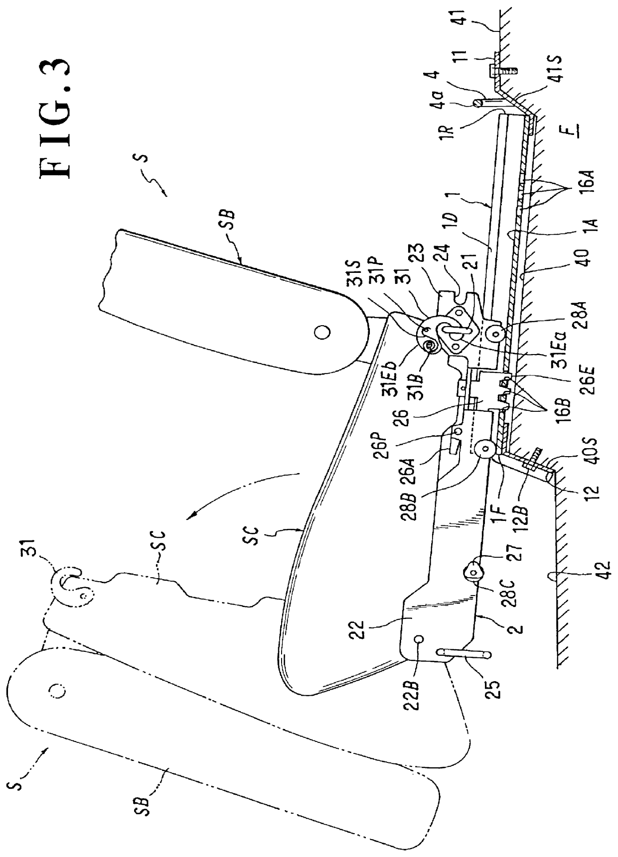 Slide rail device for vehicle seat