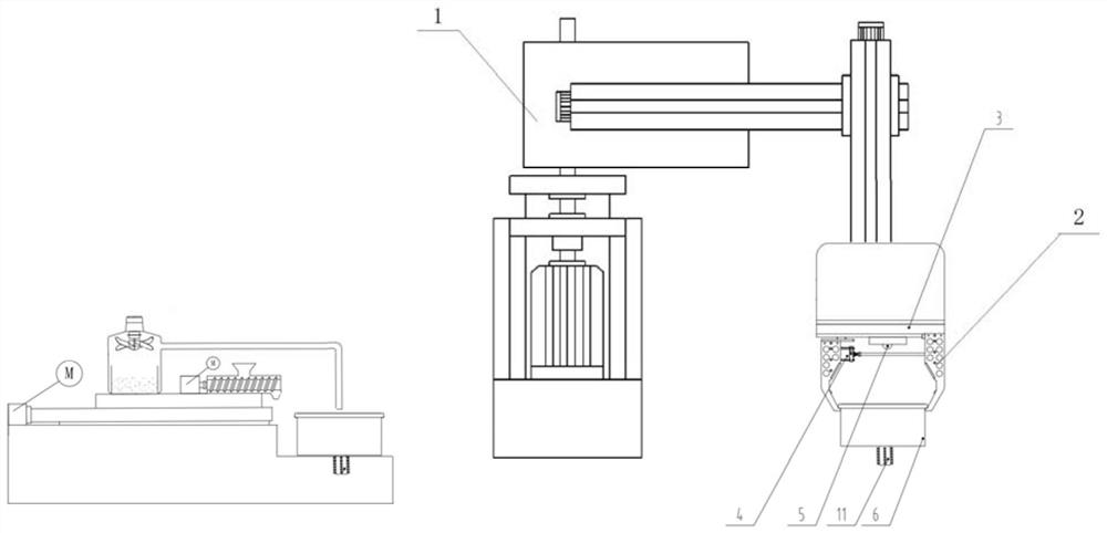 Liquid metal grinding disc self-repairing device with automatic grasping function