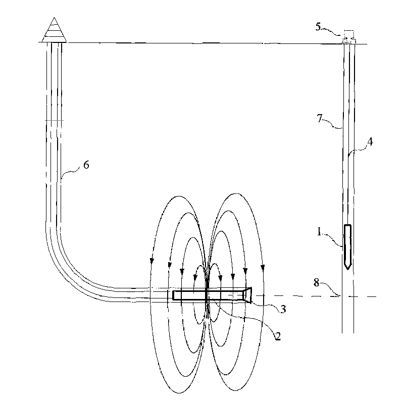 Calculation method for measuring distance between adjacent wells by electromagnetic detection while drilling