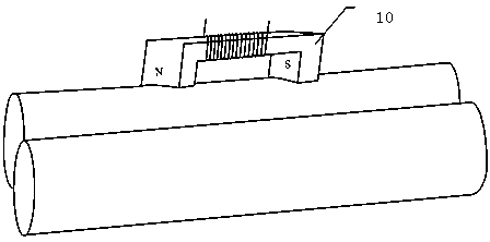 Detecting device and method based on magnetostrictive guide waves