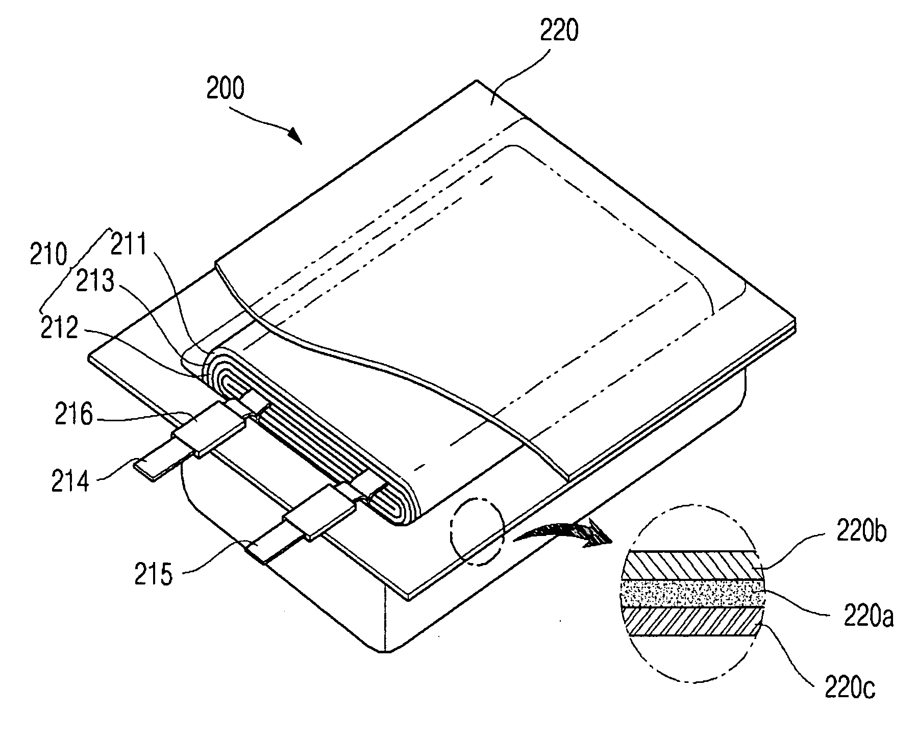 Pouch type lithium secondary battery and method of of fabricating the same