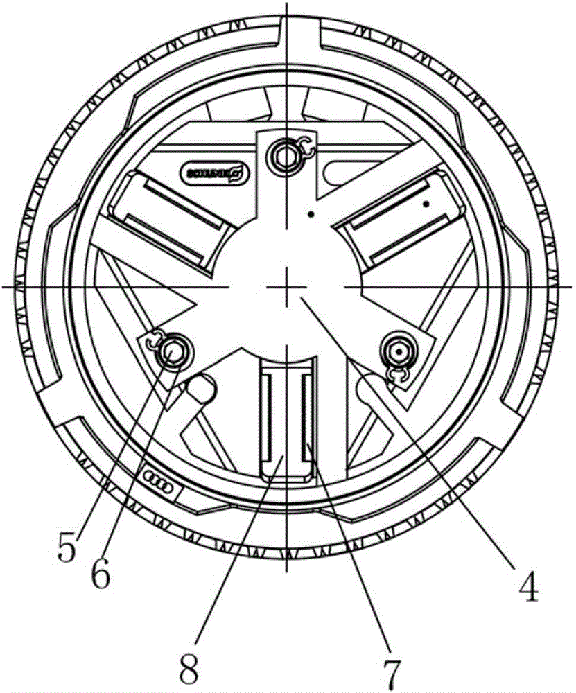 Grabbing technology and structure of feeding and discharging clamping claw special for automobile synchronization regulator