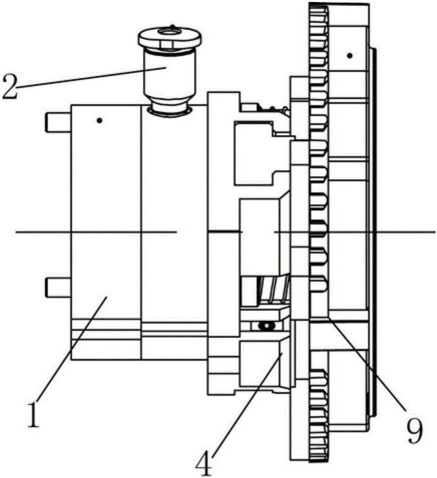 Grabbing technology and structure of feeding and discharging clamping claw special for automobile synchronization regulator