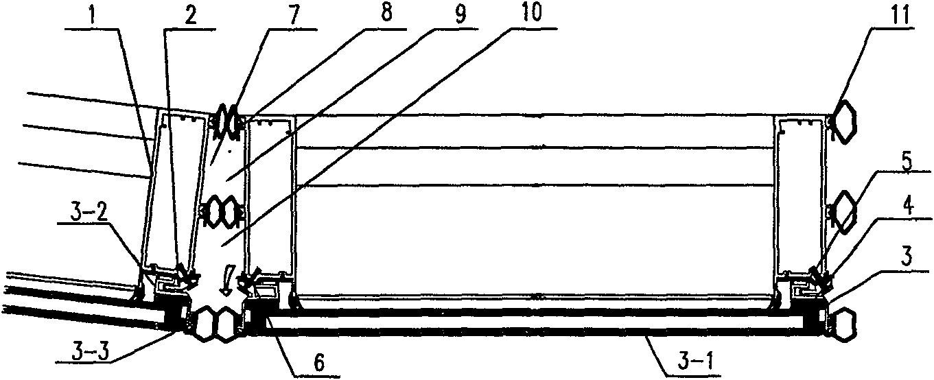 Triangular frame concealed curtain wall