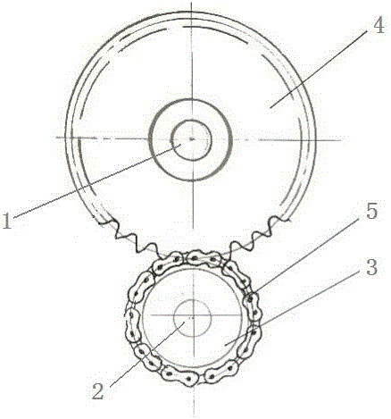 Wind driven generator transmission mechanism adopting chain wheels for speed increasing