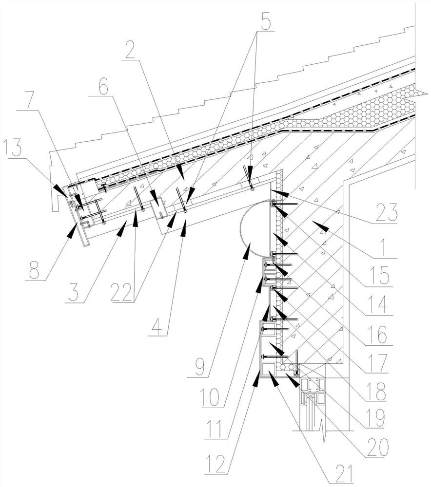 Reverse nailed aluminum alloy wood-imitating cornice for ancient architecture