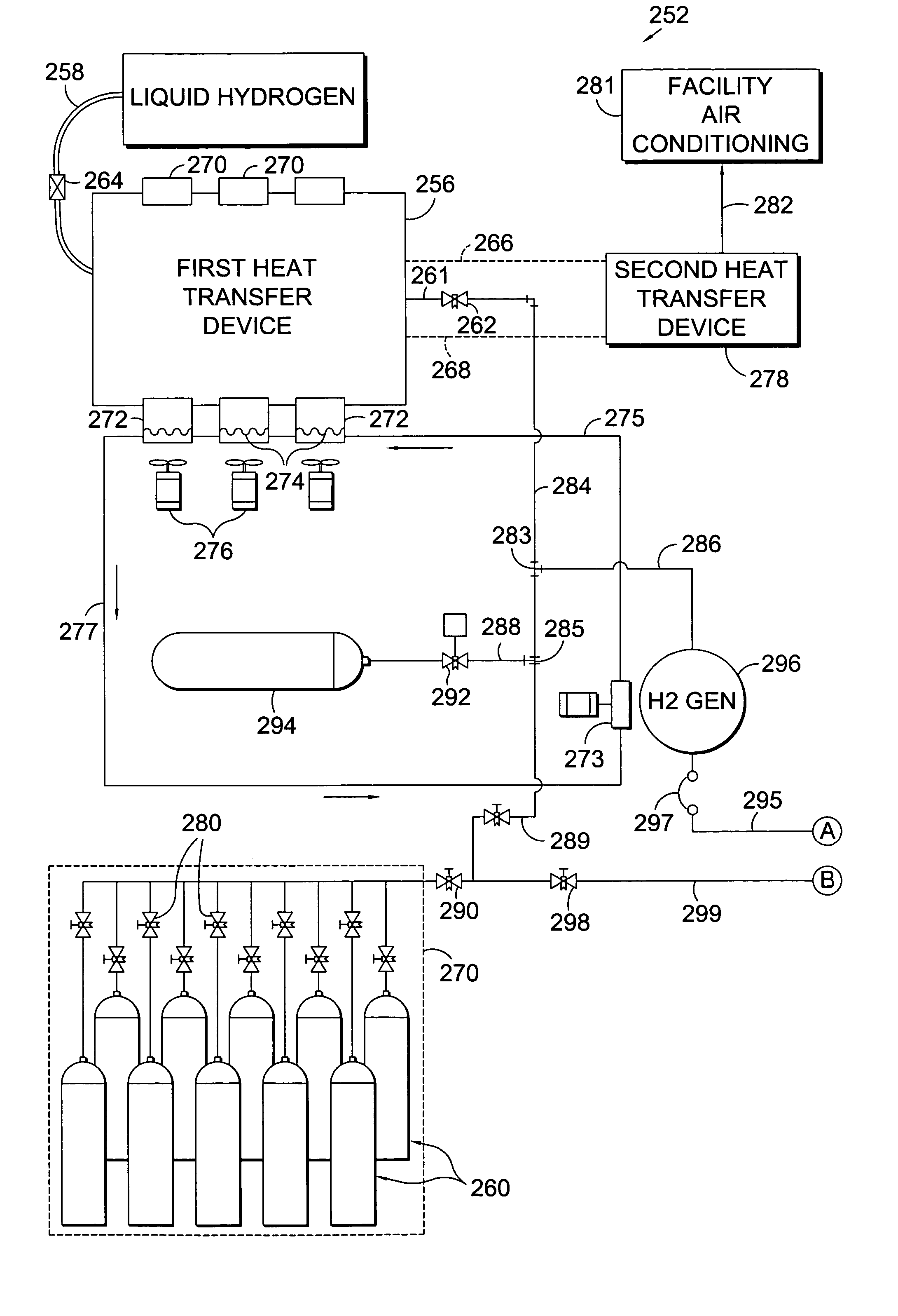 Fuel system used for cooling purposes