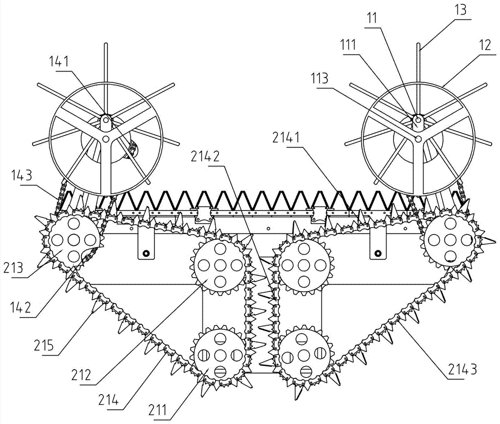 Harvester stalk-poking mechanism for high-stalk crops