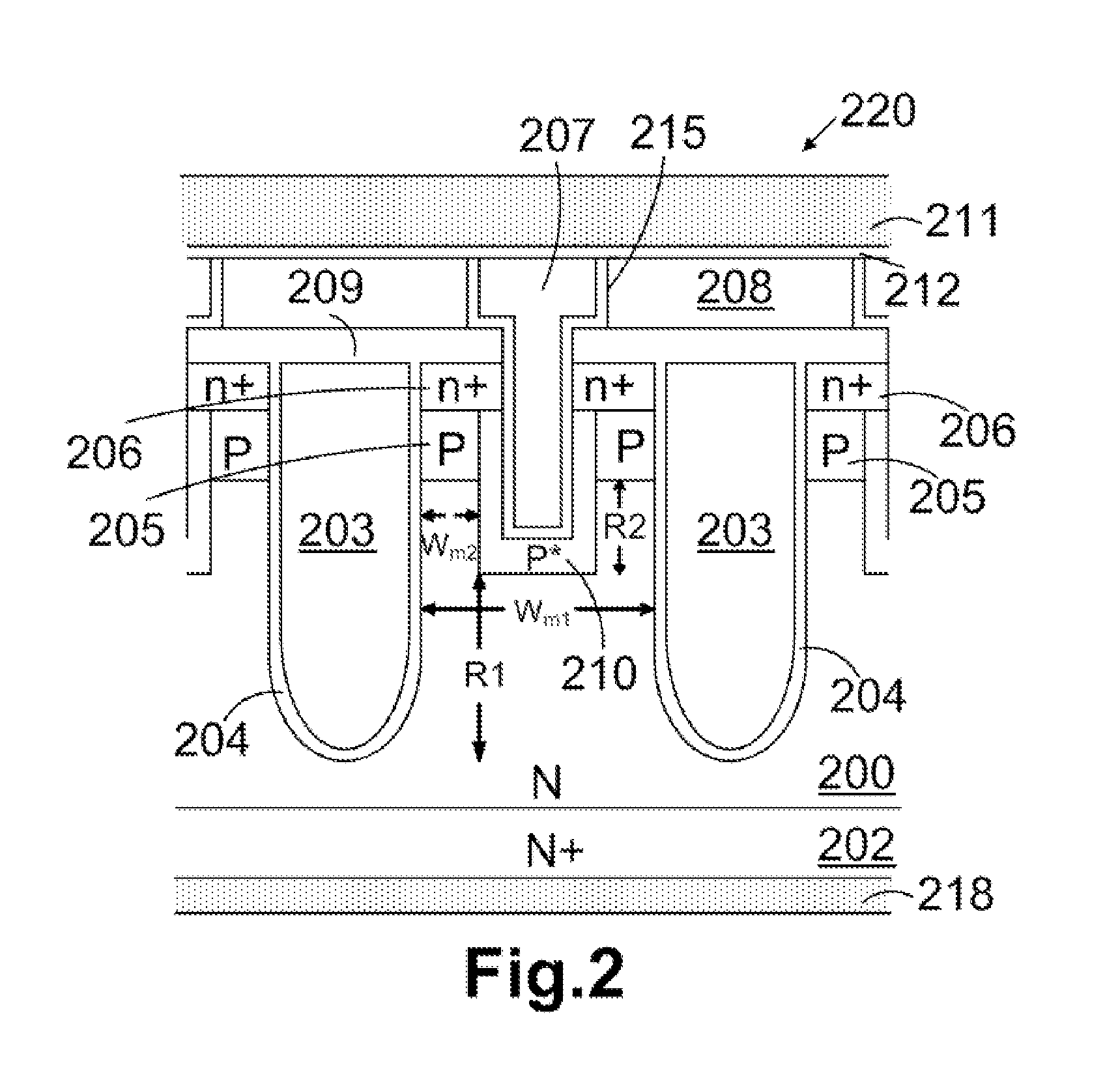 Trench mosfet with super pinch-off regions