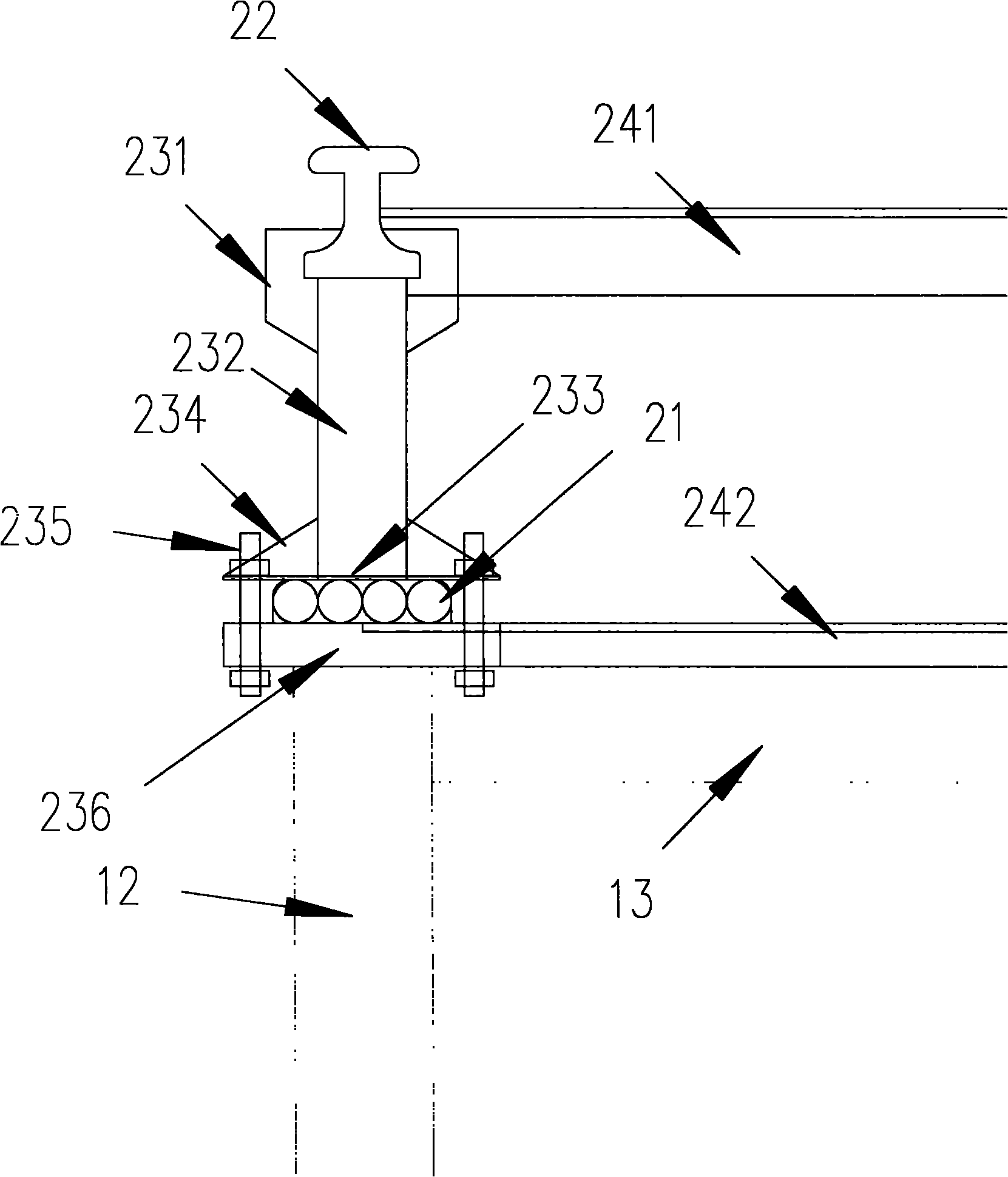 Overhead cable track and special track traveling crane thereof