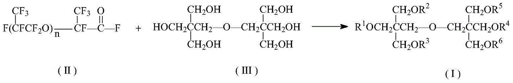 Oxa perfluorocarboxylic acid dipentaerythritol ester and preparation and application thereof