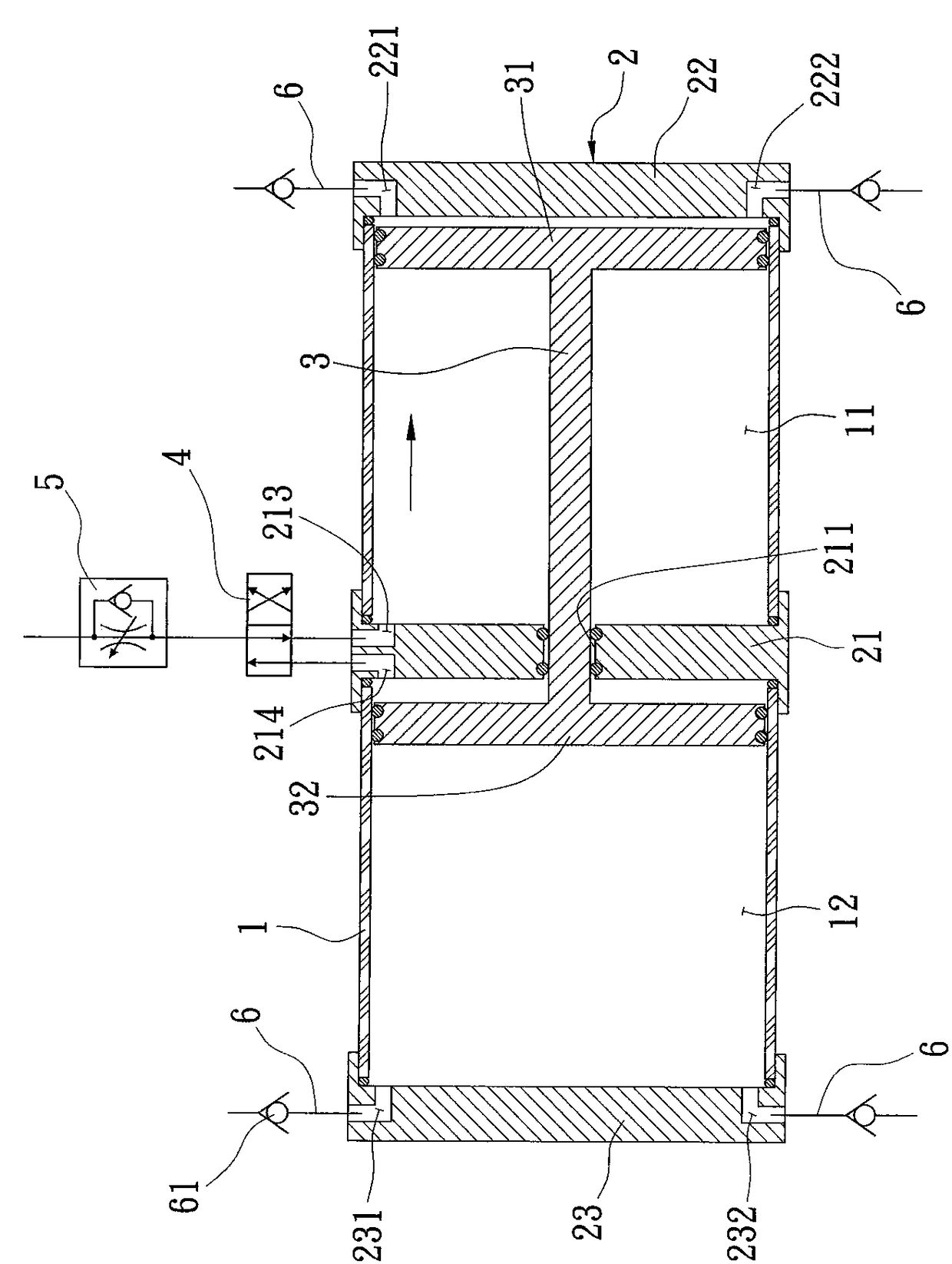 Pneumatic double-acting pump