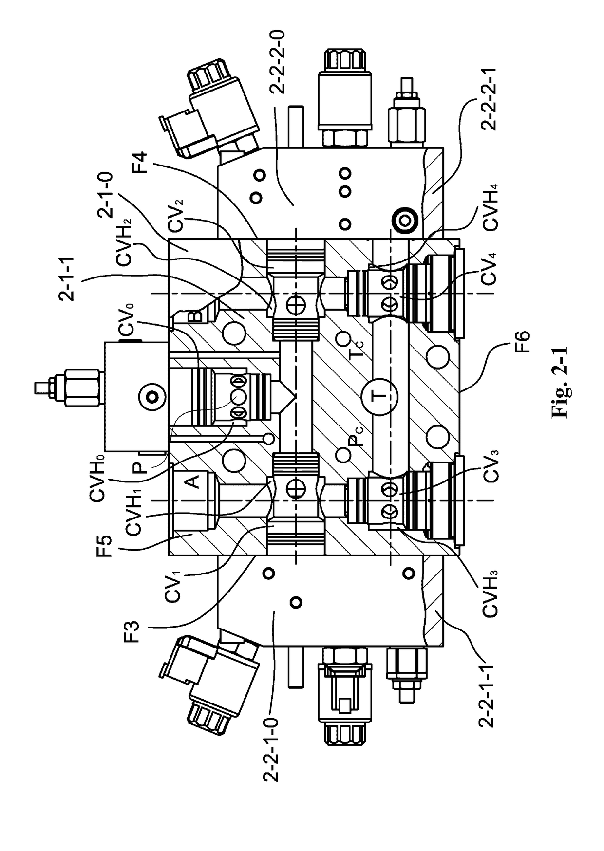 Modular combined electro-hydraulic multi-way valve system using compact two-way cartridge valves