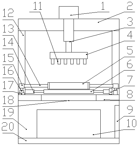 Extrusion device capable of removing waste for producing hollow bricks