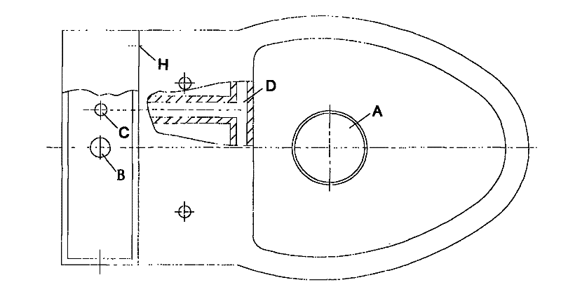 Porcelain body of double-flushing multifunctional water-saving toilet