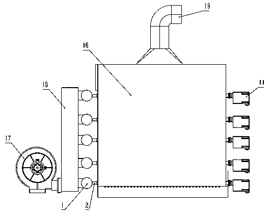 Roller piece crossing combined conveying type supporting pipe exhaust dryer