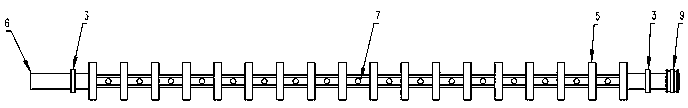 Roller piece crossing combined conveying type supporting pipe exhaust dryer