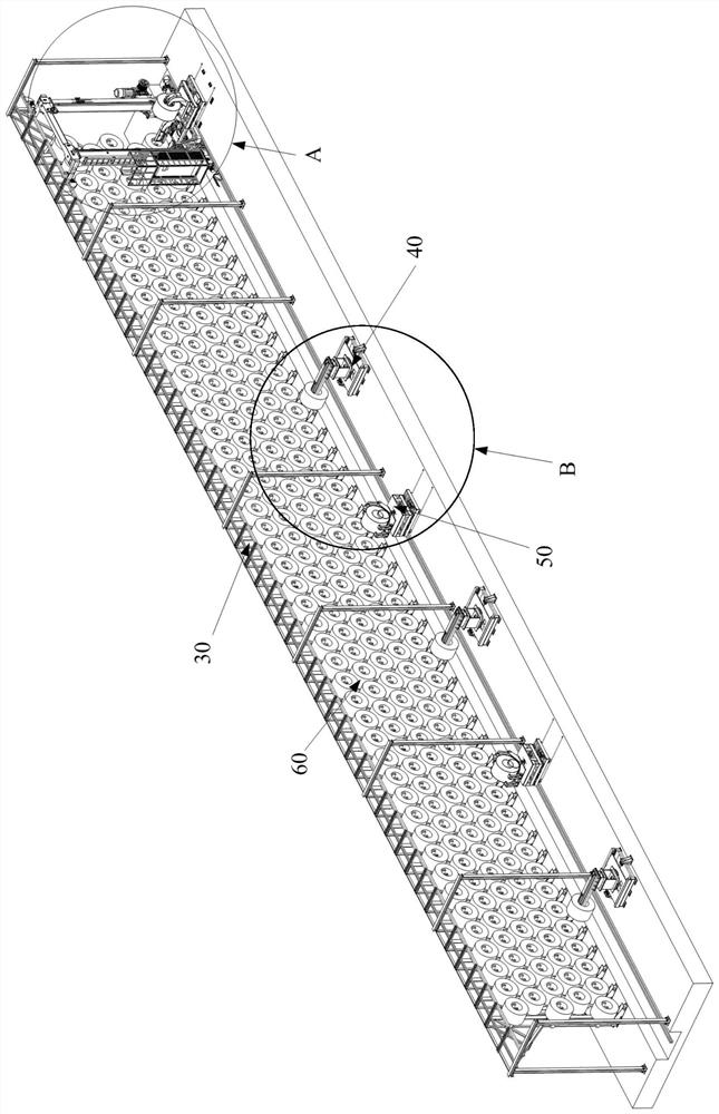 A silicon steel strip material in and out of storage device