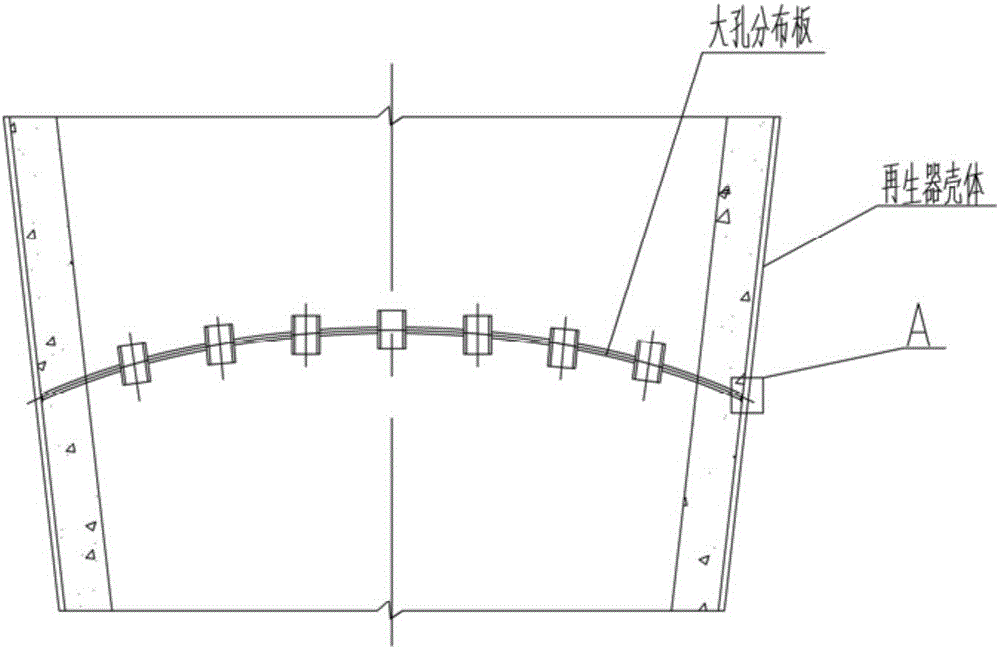 Regenerator pore plate structure of catalytic cracking device