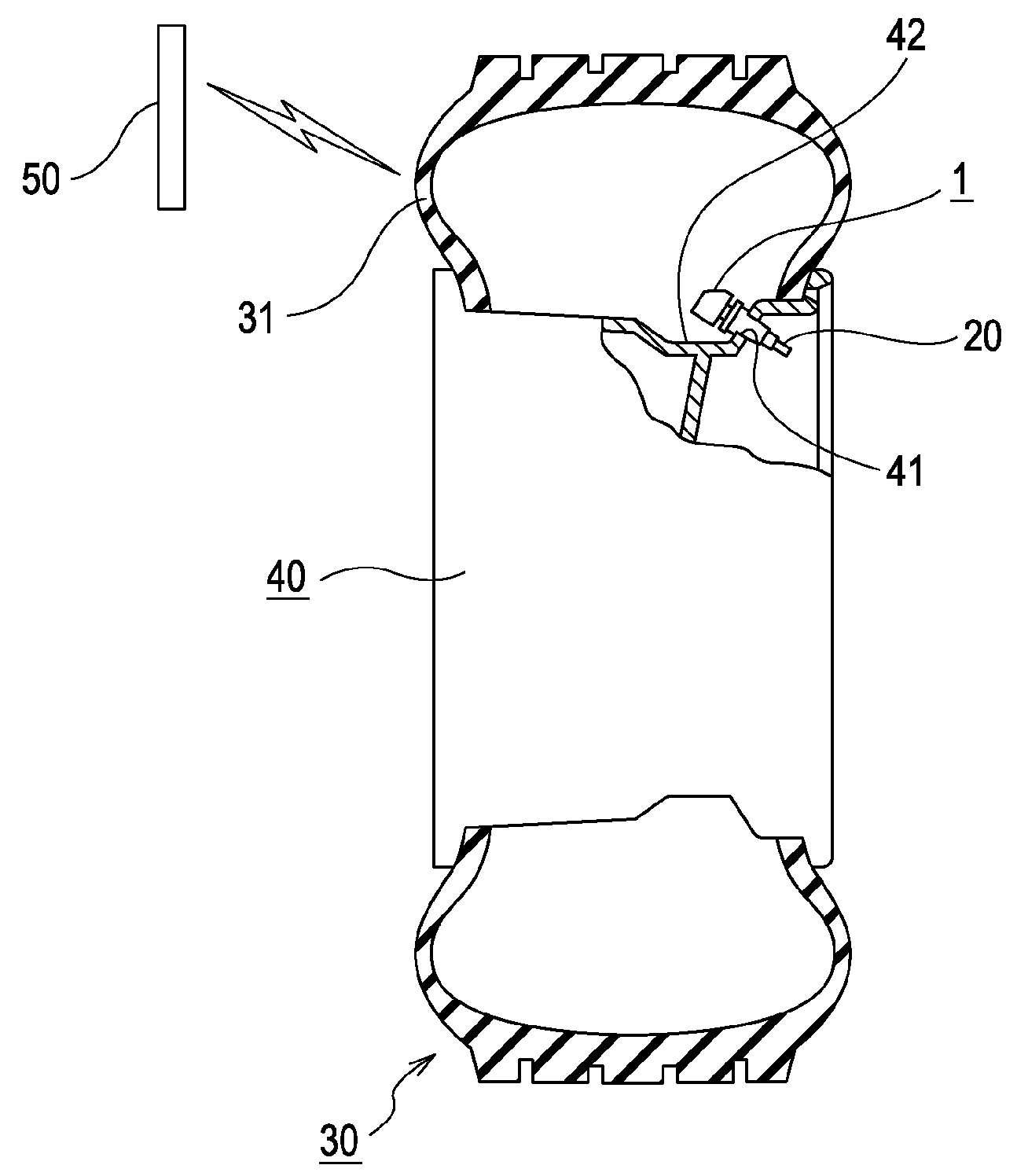 Valve-integrated transponder