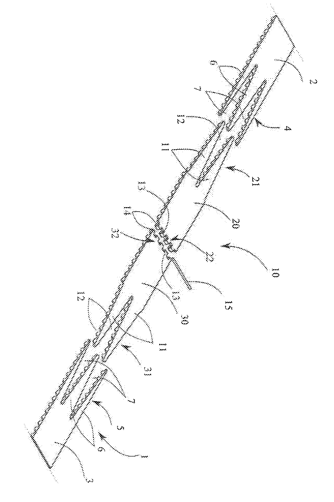 Splicing device for closing a looped material band and material band provided with such splicing device